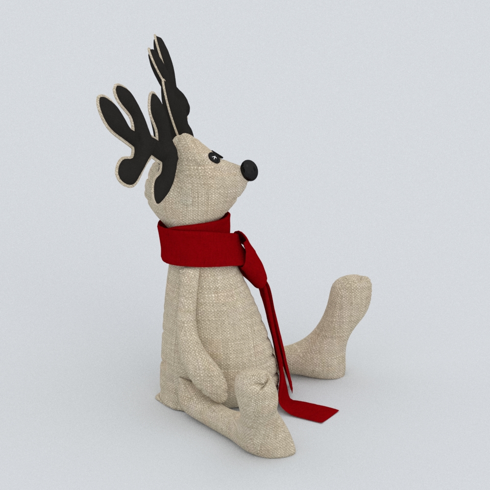 儿童玩具-麋鹿公仔模型素材-布艺公仔模型-三维家模型素材库