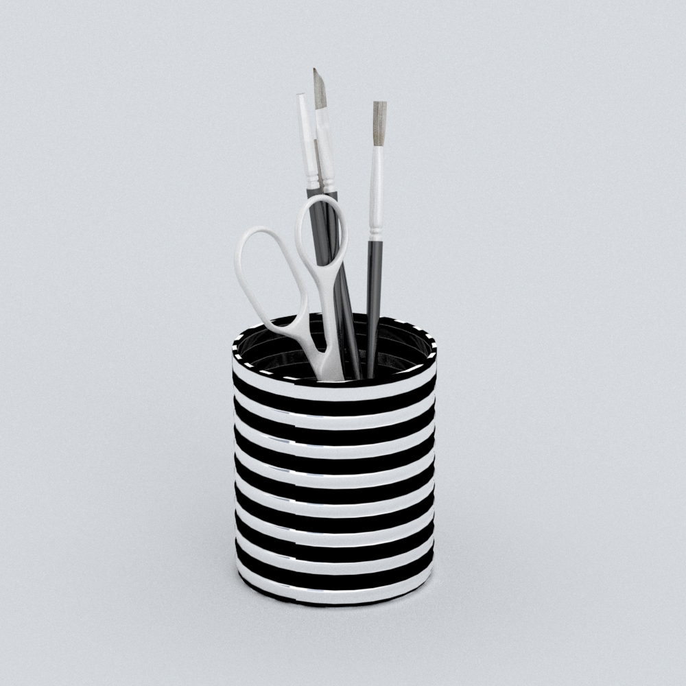 笔筒模型素材-办公文具模型-三维家模型素材库