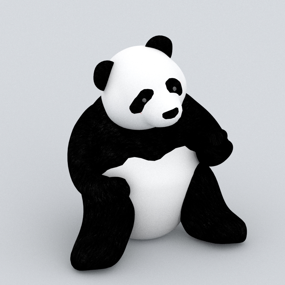 儿童玩具-毛绒熊猫模型素材-布艺公仔模型-三维家模型素材库