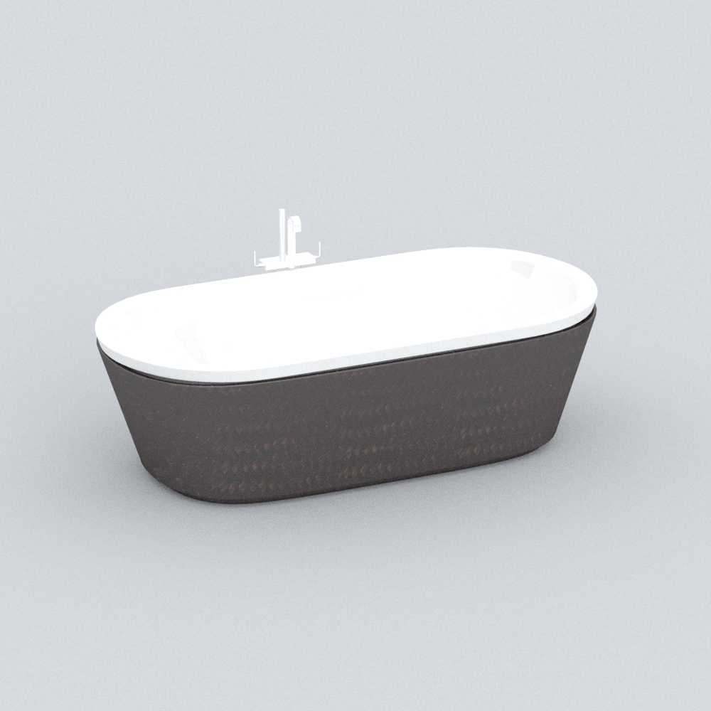 浴缸模型素材-陶瓷独立式模型-三维家模型素材库