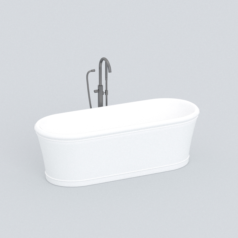 浴缸模型素材-独立式陶瓷模型-三维家模型素材库