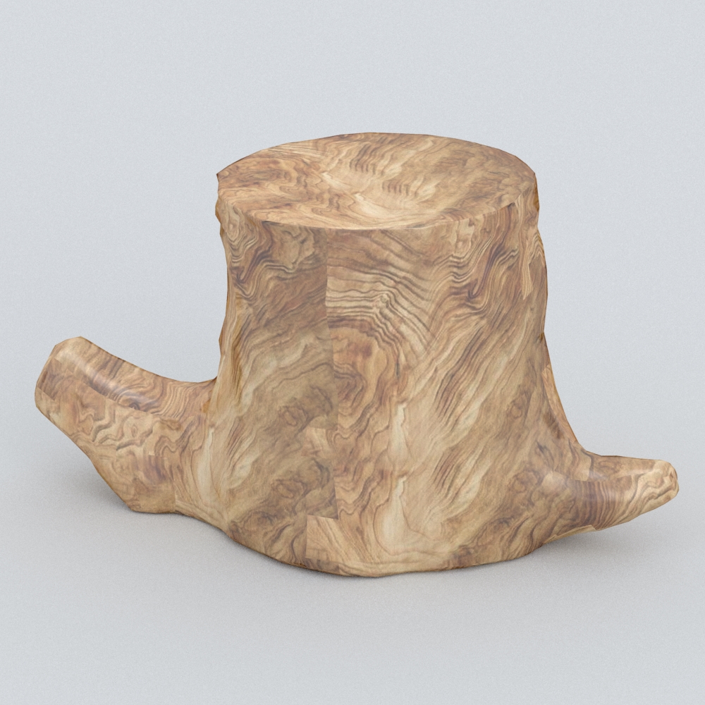 中式实木木墩模型素材-实木根雕茶海中式黄色模型-三维家模型素材库