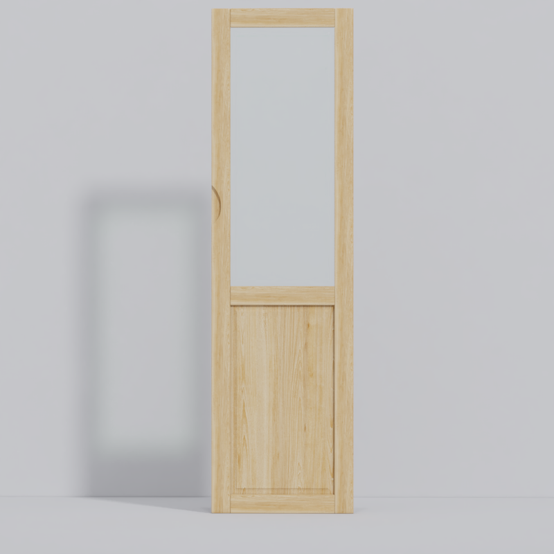 原木玻璃门-长门板-左